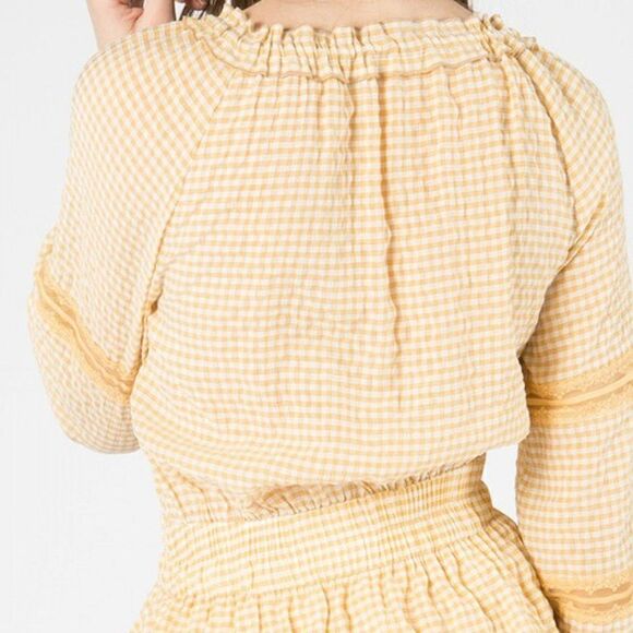 <<3/$30>> Gingham Dress Tiered Fit & Flare Mini  sz S M L JUNIOR fit - Picture 9 of 9